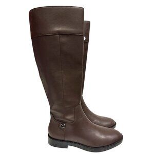 Aerosoles Taba Women's Boots Knee High Brown Double Zip Stacked Heel  5.5 New